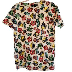 Vintage Dockers Levis Tropical Tiki Twill Top M Multicolor Hawaiian Vacation